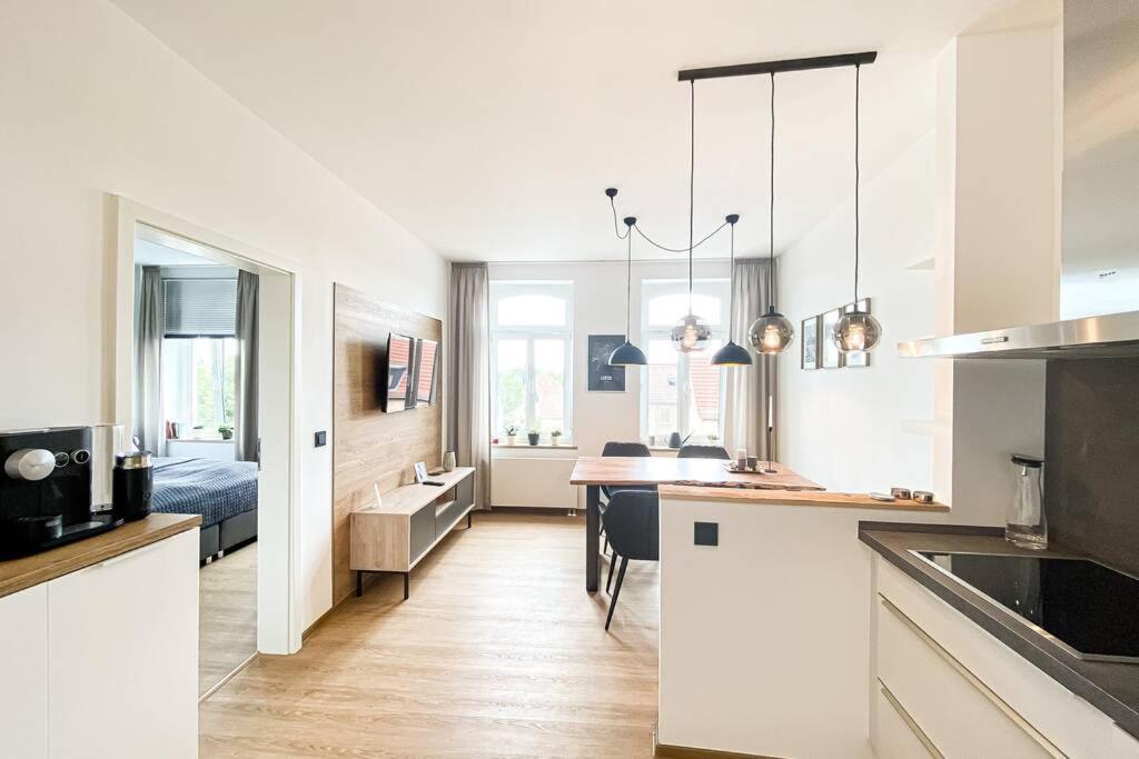 Luxus-Apartment in Leipzig mit Privat-Parkplatz Buitenkant foto