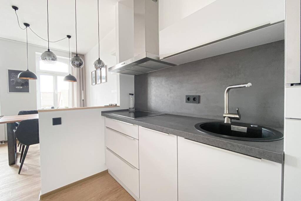 Luxus-Apartment in Leipzig mit Privat-Parkplatz Buitenkant foto
